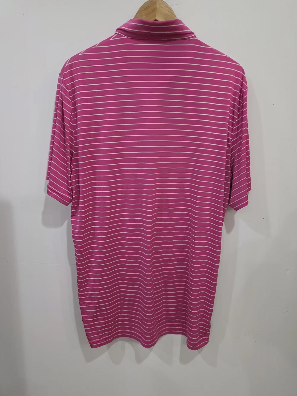 Ralph Lauren Vintage Pink and White Striped Polo Shirt Size M
